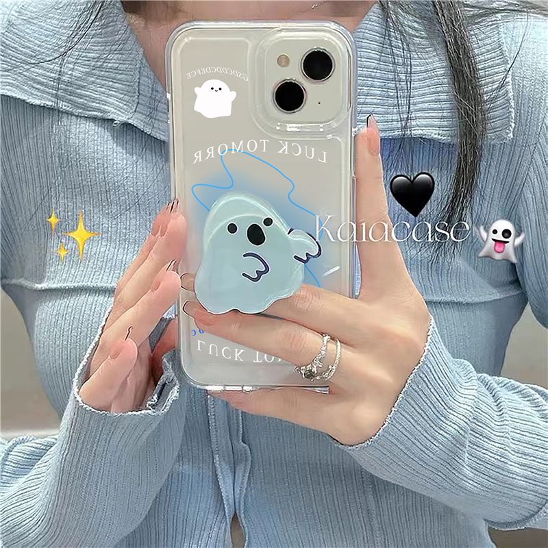 Little Ghost Bracket Phone Case For Iphone13promax Apple 11 12 Phone Case for iphone XR All-Inclusive Xs 78plus 6
