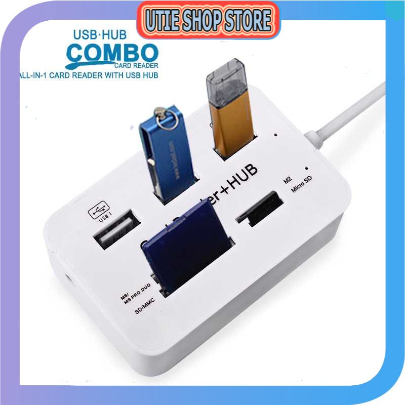 UTIE STORE - Kebidu USB Hub Combo Card Reader 3 USB 2.0/SD/TF/M2/MSDuo Port - CB-2603