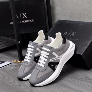 Armani Exchange พร้อมส่ง รองเท้ากีฬาลําลอง หนังวัว สําหรับผู้ชาย 2023