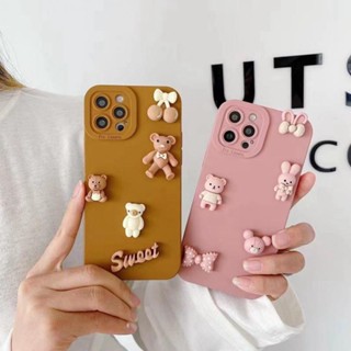 เคสโทรศัพท์มือถือ ป้องกันเลนส์ ลายตุ๊กตาหมีน่ารัก สําหรับ Samsung A54 A34 A24 A14 A04 A04s A04e M53 5G M33 M23 M13 4G