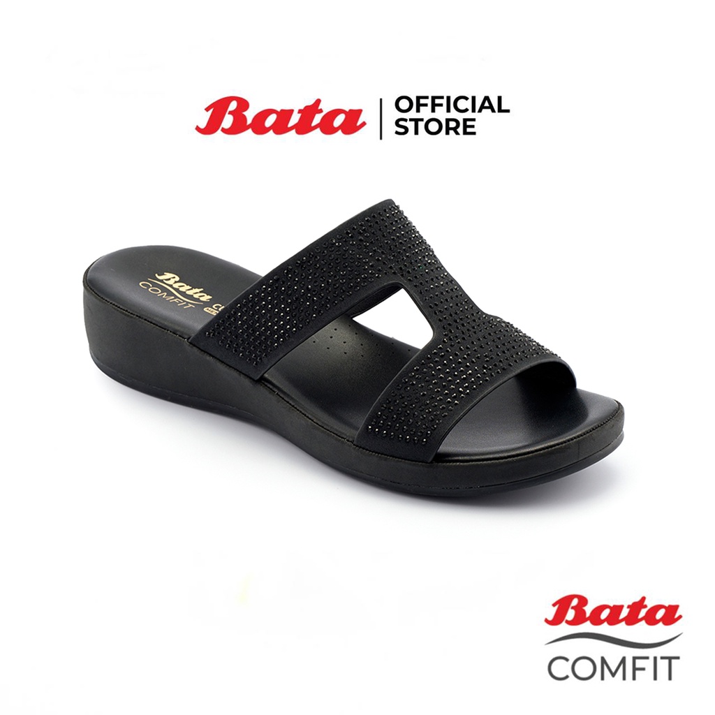 Bata บาจา COMFIT รองเท้าเพื่อสุขภาพ รองเท้าแตะแบบสวมเพื่อสุขภาพ สำหรับผู้หญิง รุ่น HELENE - สีดำ 6616827