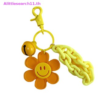 Alittlesearch11 พวงกุญแจอะคริลิค จี้รูปดอกทานตะวัน หน้ายิ้มน่ารัก สีแคนดี้ สําหรับห้อยกระเป๋าเป้สะพายหลัง กุญแจรถยนต์ ของขวัญ