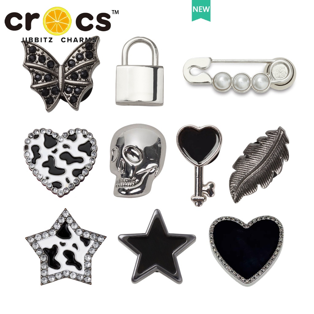 JIBBITZ cross charms ตัวติดรองเท้า พังก์ดำDIY2025 ตัวติดรองเท้า cross