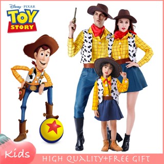 ชุดคอสเพลย์ Toy Story Cowboy Woody สีเหลือง สําหรับผู้หญิง และผู้ชาย