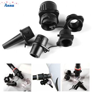 【Anna】Inflatable conversion head Valve Connector Water sports 4 Nozzles Adapter Black