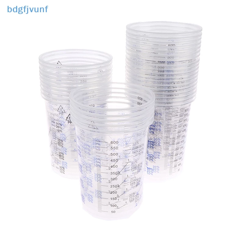 BDGF Professional ถ้วยผสมสี 6100ml 10/50 ชิ้นพลาสติก Calibration หม้อสําหรับ Auto Body Shop และ House Renovation TH
