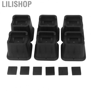 Lilishop 6 Sets 3in Furniture Risers Plastic Black Multifunction Bed Risers For Desk DC