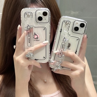 เคสโทรศัพท์มือถือนิ่ม กันกระแทก ลายการ์ตูนน่ารัก แต่งกลิตเตอร์ พร้อมสายคล้องมือ สําหรับ iPhone 14 14PRO max 13 12PRO max 13pro max 11 2023