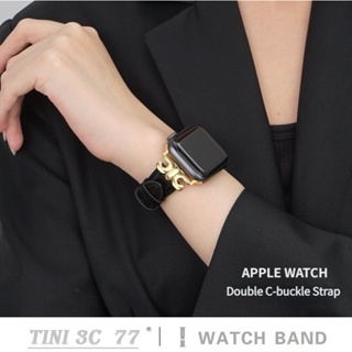 สายนาฬิกาข้อมือหนัง C สําหรับ iWatch Series 8 7 6 5 SE Ultra 4 3 2 S8 45 มม. 41 มม. 38 มม. 40 มม. 42 มม. 44 มม. 49 มม.