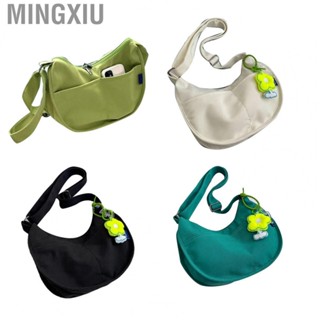 Mingxiu Messenger Bag  Pocket Dumpling Messenger Bag Large  Trendy Adjustable Strap Pure Color  for Female for School