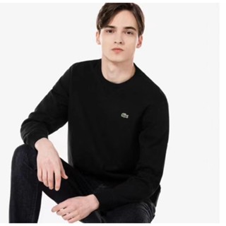 0264 เสื้อกันหนาว คอกลม ผ้าฝ้าย ลาย Lacoste Terry สําหรับผู้ชาย S M L XL 2XL