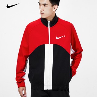 Nike ของแท้ 100% เสื้อแจ็กเก็ตถัก ปักลายโลโก้ สําหรับผู้ชาย DD5982-657