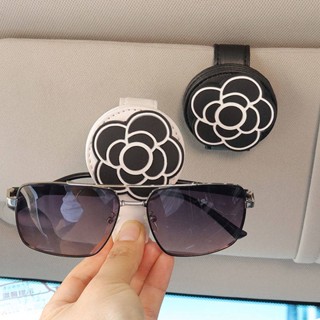 Car Sunglasses Holder Camellia Sunglasses Clip Car Interior Decoration Multifunctional Card Holder Car All Products SrAB