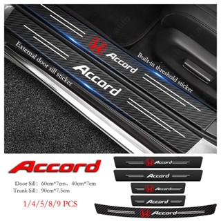 สติกเกอร์คาร์บอนไฟเบอร์ ป้องกันรอยขีดข่วน สําหรับติดขอบประตูรถยนต์ Honda Accord Gen 8 Gen 9 Gen 10 i-VTEC Mugen Typre R S