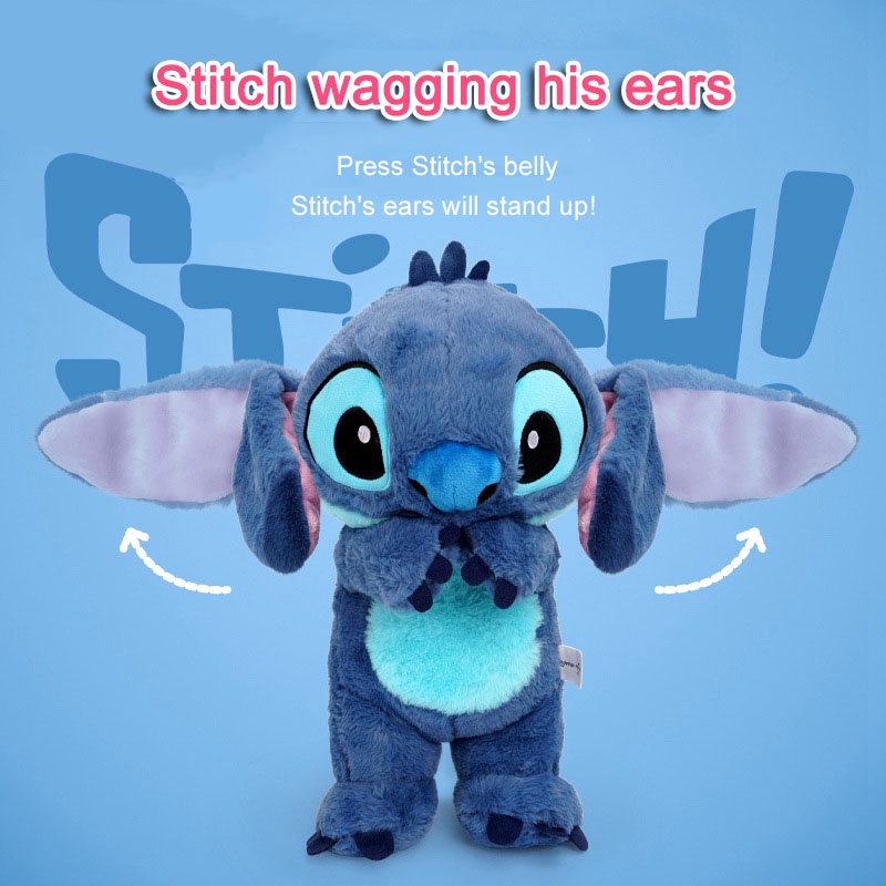 Disney 33 ซม. Kawaii Stitch การ์ตูนตุ๊กตานุ่มน่ารัก ของเล่นสําหรับเด็ก ของขวัญวันเกิด คริสต์มาส