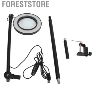 Foreststore On Magnifier Lamp 3 Modes Ergonomic  Magnifying Lamp 5X For Reading For