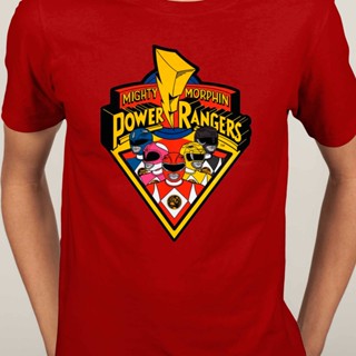 ขายดี เสื้อเชิ้ตแขนสั้น คอกลม ผ้าฝ้าย พิมพ์ลายการ์ตูน POWER RANGER Mayy morphin RED RANGER MEGAZORD TURBO แฟชั่นสําหรับผู้ชาย 342542