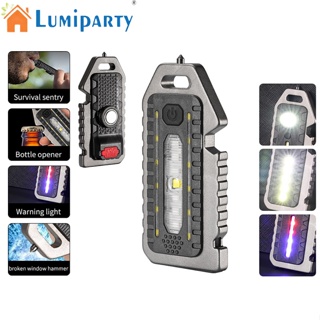 Lumiparty พวงกุญแจไฟฉาย ขนาดเล็ก แบบพกพา ชาร์จไฟได้ พร้อมที่เปิดขวด