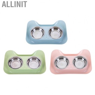 Allinit Pet Dog Bowls  Smooth Edge Double Bowl for Shop