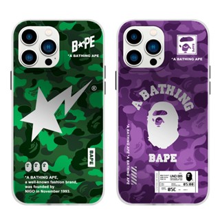 AAPE เคสโทรศัพท์มือถือ ลายการ์ตูนพราง สีเขียว สีม่วง ระดับไฮเอนด์ สําหรับ Iphone 14 11 12 13 14 Pro Max