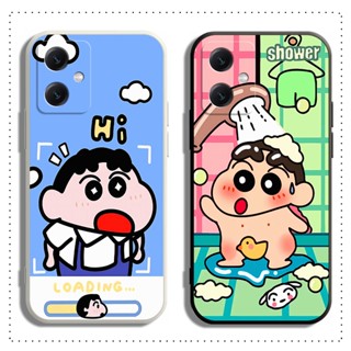 เคส Redmi NOTE A1 11 11S 12C 11A 12 PRO PLUS 4G 5G โทรศัพท์มือถือ แบบนิ่ม ลายการ์ตูนชินจัง มีมุมขวา สีดํา สีขาว สําหรับ