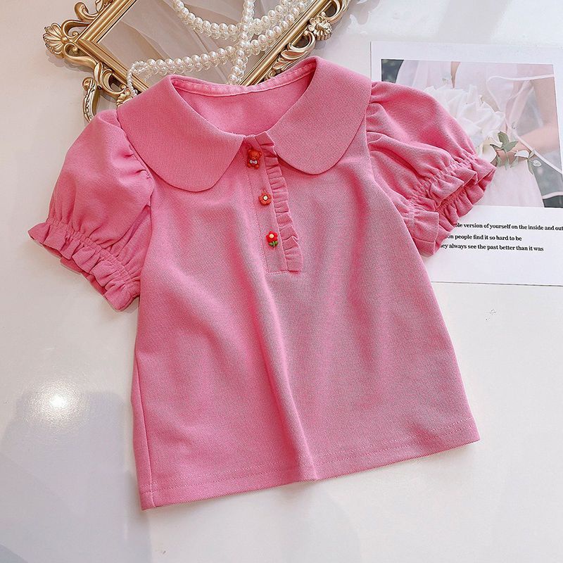 เสื้อโปโลแขนสั้น แฟชั่นฤดูร้อน สําหรับเด็กผู้หญิง อายุ 3-13 ปี