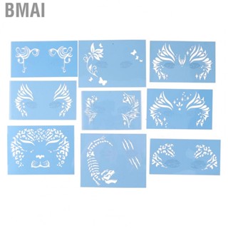 Bmai 9pcs Face Painting Stencils Kit Washable Paint Template Stencils Template Fo Spm