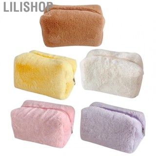 Lilishop  Makeup Bag Lovely Soft  Fluffy Makeup Bag Fluffy Makeup Bag Portable Cosmetics Bag for Girls