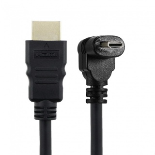 Xiwai สายเคเบิล Micro HDMI เป็น HDMI ตัวผู้ 90 องศา สําหรับโทรศัพท์มือถือ แท็บเล็ต กล้อง