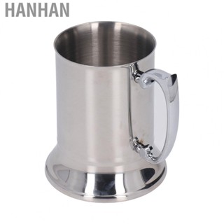 Hanhan Beer Mug Stainless Steel Coffee Mug Silver Hard Rustproof for Cafe