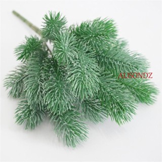 ALISONDZ Pine Needle Handcraft Green 16 Fork Branch Christmas Tree Decor Decoration Bouquet