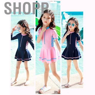 Shopp Girls Skirted One Piece Swimsuit Zip Up Girls Swim Coverups Beach Bathing Suit for Swimming Pool