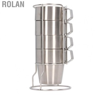 Rolan Stainless Steel Cups Set  Stackable Camping Mug Set Safe 4pcs Rustproof  for Mountaineering