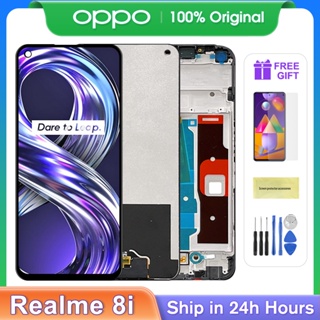 ใหม่ ของแท้ หน้าจอสัมผัส LCD 6.6 นิ้ว พร้อมกรอบ 100% แบบเปลี่ยน สําหรับ Oppo Realme 8i RMX3151 Realme 8i