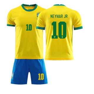  เสื้อกีฬาแขนสั้น ลายทีมชาติฟุตบอล Brazil เบอร์ 1 ชุดเหย้า สําหรับเด็ก และผู้ใหญ่