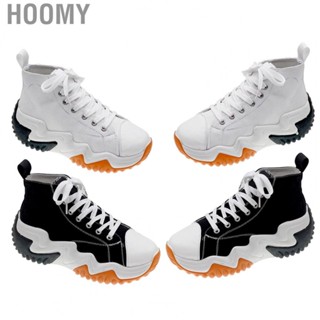 Hoomy High Top Canvas Shoes  Women High Top Canvas Shoes Breathable Lightweight Wavy Design Lace Up Fashionable  for Date for Walking