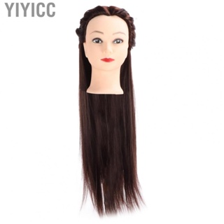 Yiyicc (with Makeup)Hair Mannequin Head Dark Brown Hair Braiding Practice Hairdres JFF