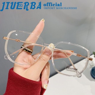 JIUERBA ใหม่ แว่นตาสายตาสั้น กรอบโลหะ กันรังสี UV400 แฟชั่นเกาหลี สําหรับผู้ชาย และผู้หญิง