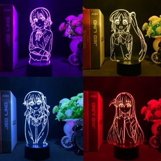 ใหม่ โคมไฟกลางคืน LED รูปอนิเมะ 3d ชาร์จ USB สําหรับตกแต่งบ้าน ของขวัญวันเกิด