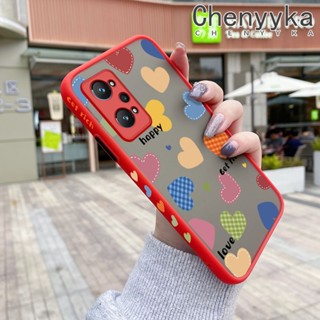 เคสโทรศัพท์มือถือซิลิโคน ขอบสี่เหลี่ยม กันกระแทก ลายการ์ตูนหัวใจ หลากสี สําหรับ Realme GT Neo 2 GT2 GT 2 Q5 Pro 5G GT Neo 3T