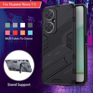 เคสโทรศัพท์มือถือ PC แข็ง ขอบ TPU นิ่ม กันกระแทก กันตก พร้อมขาตั้ง สําหรับ Huawei Nova 11i Nova11i 4G 2023