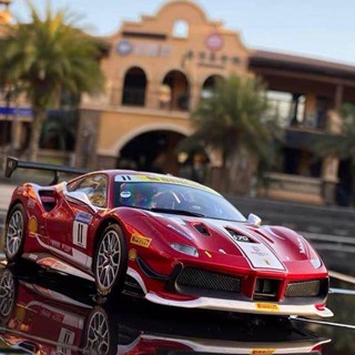 โมเดลรถยนต์ Bimi 1: 24 Ferrari 488 Rally โลหะ ของเล่นสําหรับเด็ก