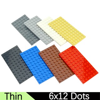 บล็อกตัวต่อ ฐานบาง ลายจุด 6x12 MOC 6 ชิ้น สําหรับของเล่น 3028