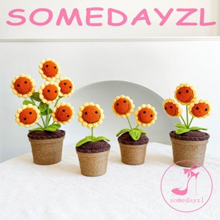 Somedayzl กระถางดอกไม้ประดิษฐ์ ถักโครเชต์ DIY สําหรับตกแต่งบ้าน