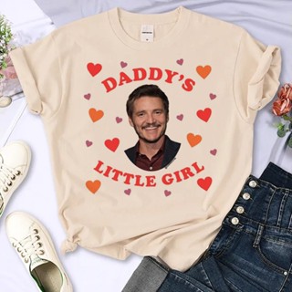 เสื้อยืด พิมพ์ลายการ์ตูน Pedro Pascal 2000s ตลก สําหรับผู้หญิง