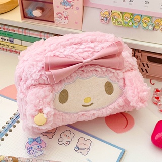 SANRIO กระเป๋าดินสอ ผ้ากํามะหยี่ขนนิ่ม ขนาดใหญ่ จุของได้เยอะ ลายซานริโอ้น่ารัก เหมาะกับนักเรียน โรงเรียน สําหรับเก็บเครื่องเขียน