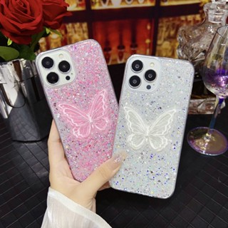 Casing Redmi 9C 9T 10 10C 11 11S 11pro 11pro+ Plus xiaomi note 10 Lite 4G 5G Transparent Candy Sequin Screen full of Bling Glitter Embroidery Butterfly Soft Phone Case 1SZ 02