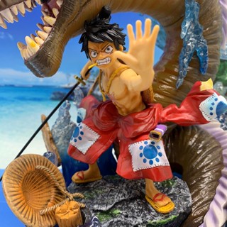 โมเดลฟิกเกอร์ One Piece One Piece GK Shenlong Wano Country Luffy Kimono Three-speed Luffy ของเล่นสําหรับเด็ก