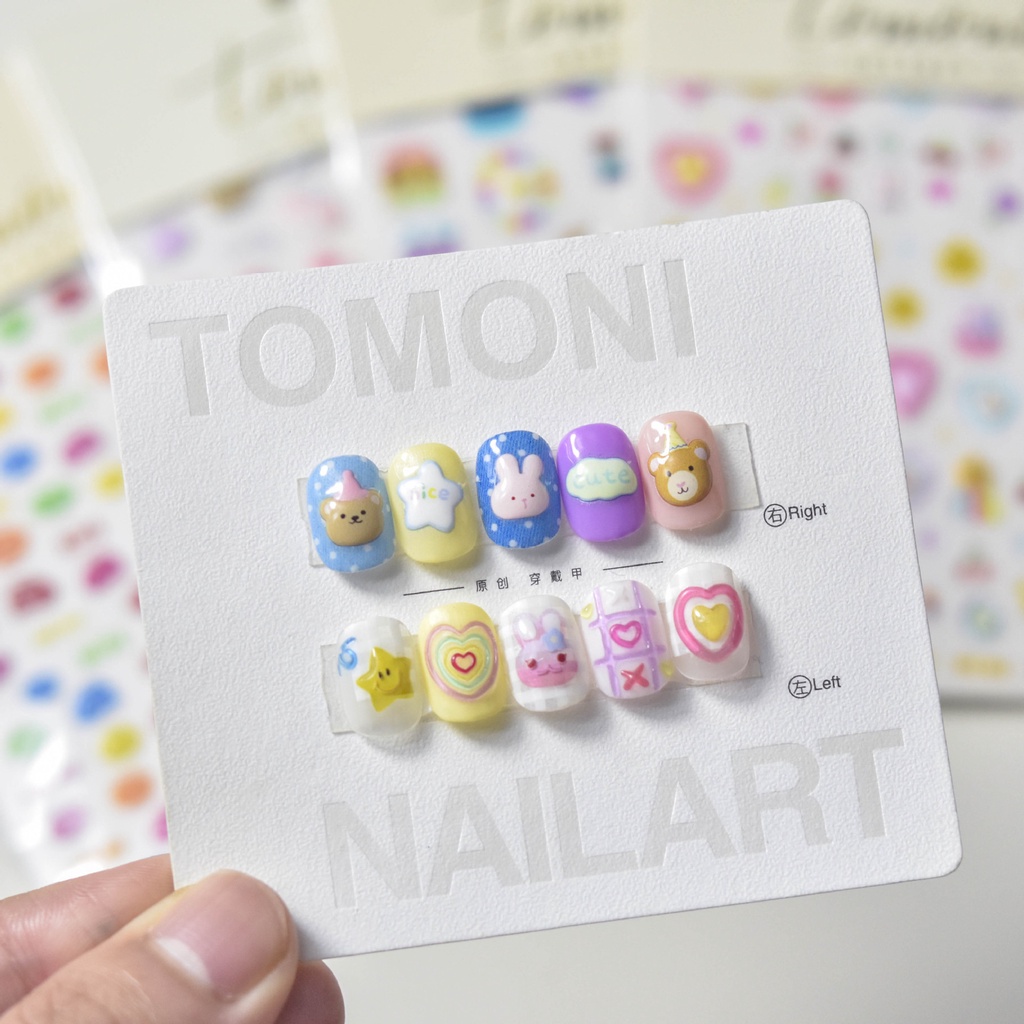 [Meow.Sensei] สติกเกอร์เจลลี่ ลาย Tomoni สีรุ้ง สไตล์ญี่ปุ่น สําหรับตกแต่งเล็บ 3003 - รูปที่ 3