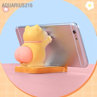  Aquarius316 แมวน่ารักที่วางโทรศัพท์มือถือเรซิ่นมินิแบบพกพาโทรศัพท์มือถือยืนเครื่องประดับโต๊ะสำหรับห้องนอนสำนักงาน